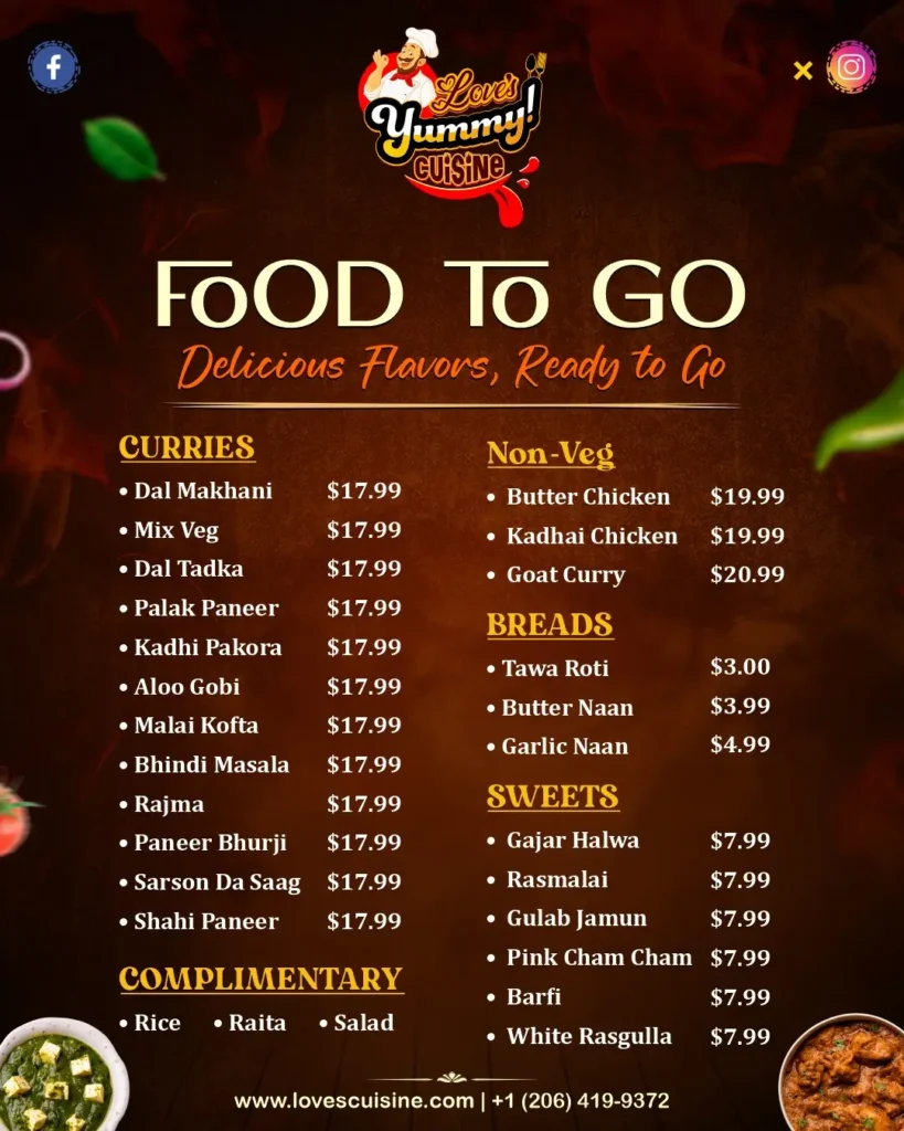 loves yummy cuisine menu
